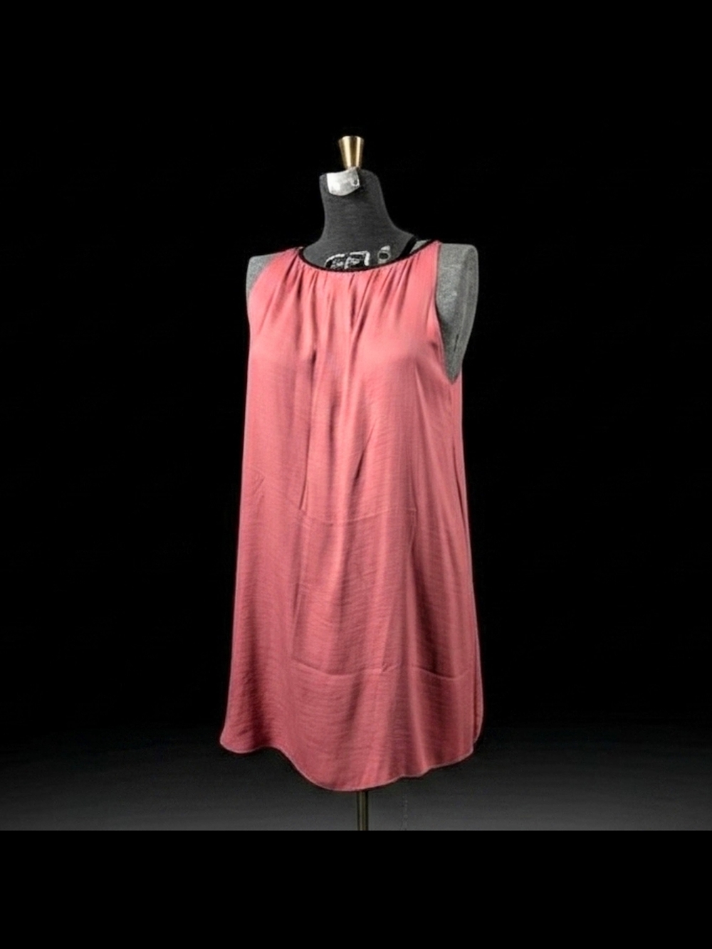 Old Navy Dusty Rose Sleeveless Draped A-line Mini Satin Dress Size L